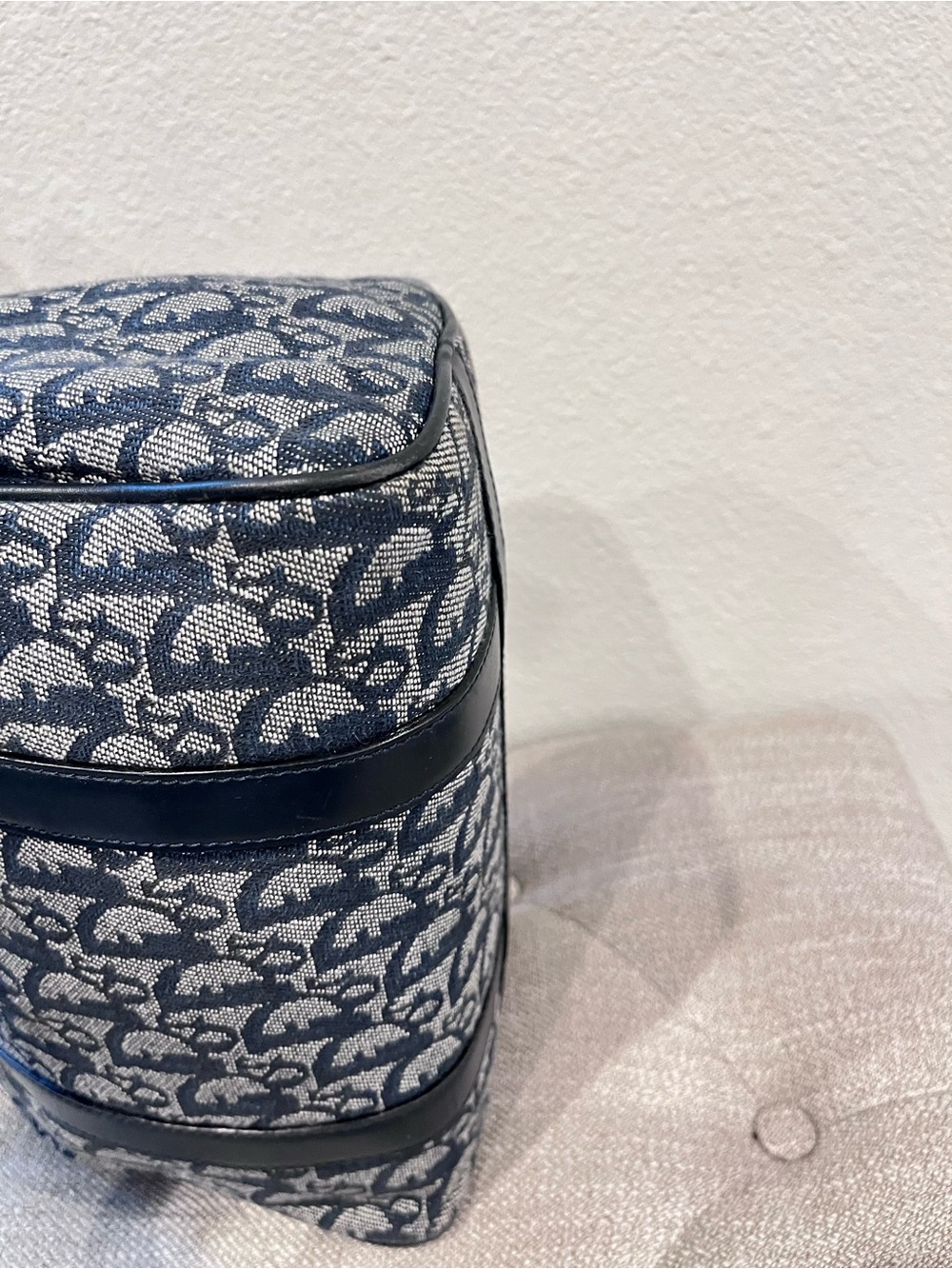 CHRISTIAN DIOR VINTAGE NAVY BLUE TROTTER CANVAS & MATCHING WALLET - Picture 10 of 16